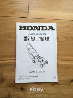 Honda Self Propelled Roller Lawn Mower- One Owner From New, Domestic Use Only