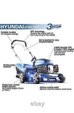 Hyundai 17 /43cm 139cc 4 stroke self propelled Petrol Lawn Mower 3 YRS waranty