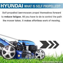 Hyundai Petrol Lawnmower, Powerful 139cc 43cm Cut, Self Propelled & Mulching