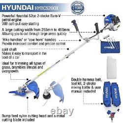 Hyundai Petrol Roller Lawnmower 17 43cm & Petrol Brushcutter Strimmer Bundle