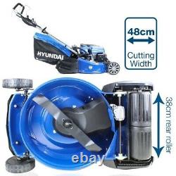 Petrol Roller Lawnmower Self Propelled Electric Start 48cm Cut Lawn Mower